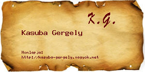 Kasuba Gergely névjegykártya
